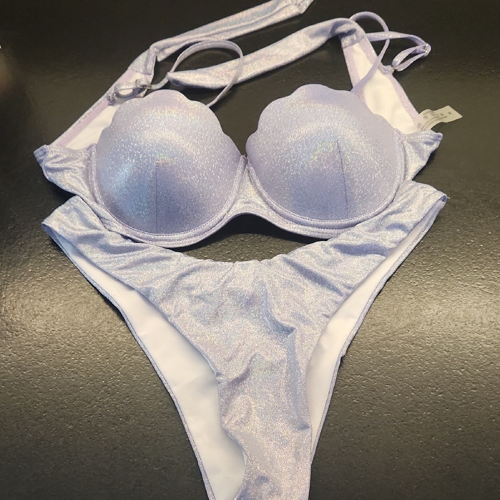Shimmering Purple Bikini Set
